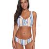 European & American Women's Sexy Rainbow Striped Bikini Swimsuit