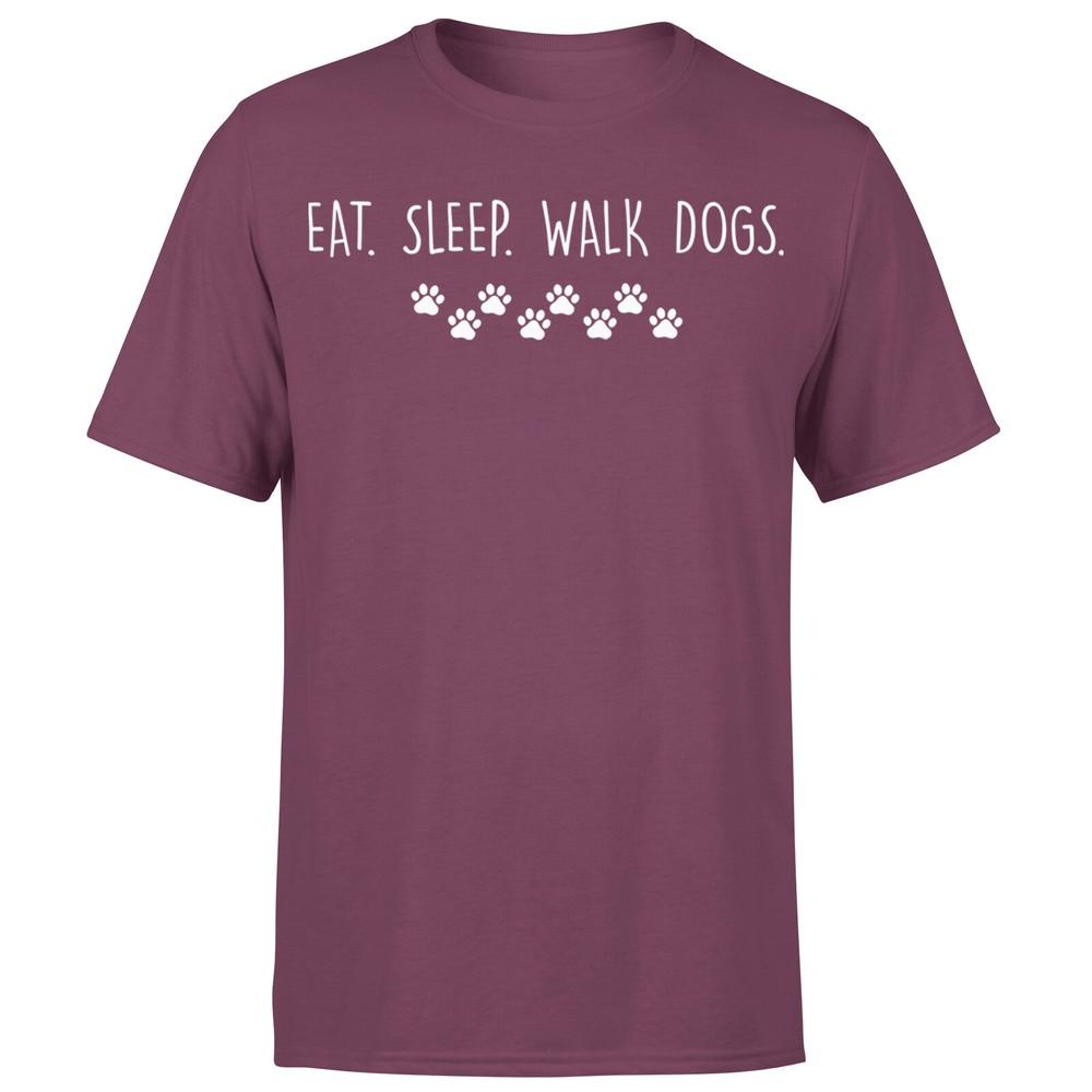 Dog Walker Eat Sleep Walk Dogs Unisexs T Shirt Funny Animal Dog Lovers Tee 2XL