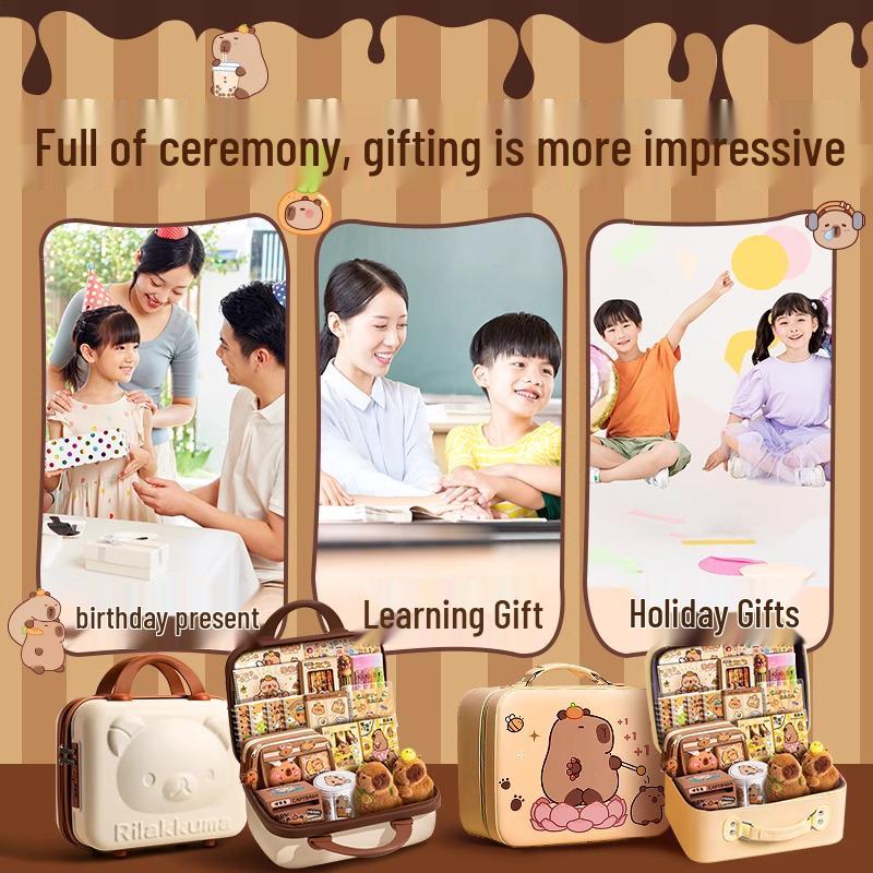 Capybara Stationery Gift Box for First Grade Boys & Girls - School Supplies Set for Back To School