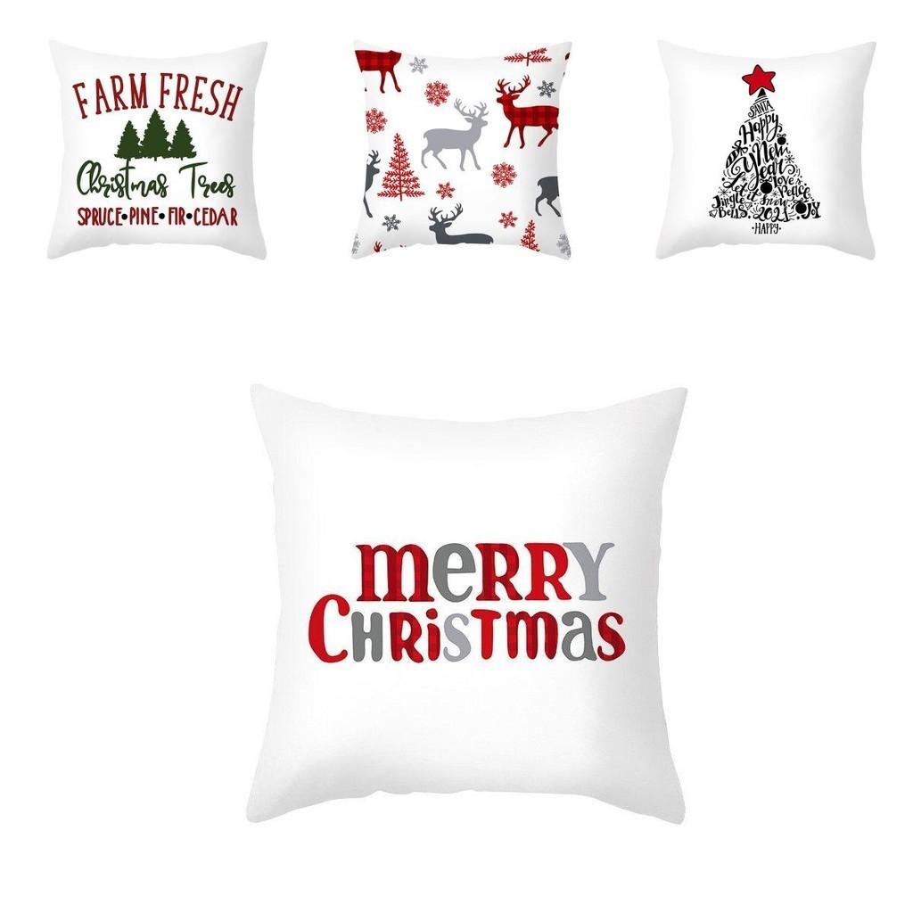 Lebhafter Cartoon Weihnachts-Kissenbezug Ideal für Heim-Sofa-Dekor mit Weihnachtsbaum