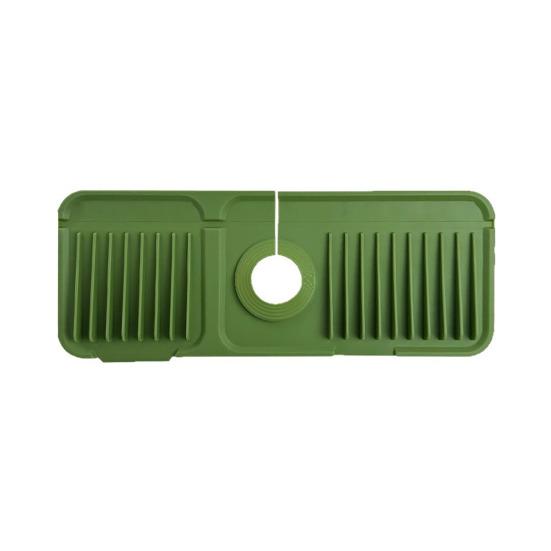 Foldable Silicone Faucet Mat Kitchen Sink Splash Guard 6 Degrees Slope Button Closure Bathroom Kitchen Countertop Water Drain Mat