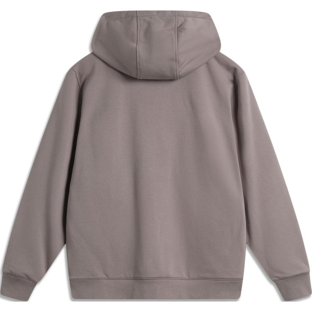 Li Ning China Color Series Einfarbig Locker Kapuzen-Reißverschluss Langarm Sweatshirt Herren Sweatshirt Baumgrau Braun AWDU659-5