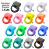 2Pc/Set 7.5cm 15 Colour Threaded Soft Silicone Cup Sleeve And Bottom Suit Heat Insulated Anti Slip Good Toughnes Odorless