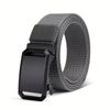 Men's Nylon Stretch Canvas Tactical Belt with Automatic Buckle - Versatile, Holeless Design for Outdoor and Casual Wear