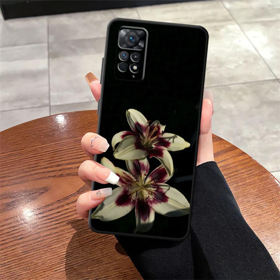 Lily Orchid Flower Print Funda Phone Cover Case for Xiaomi Redmi Note 9 7 8 12 Pro 11s 12s 10S 9S 10 14 11 13 Pro Plus