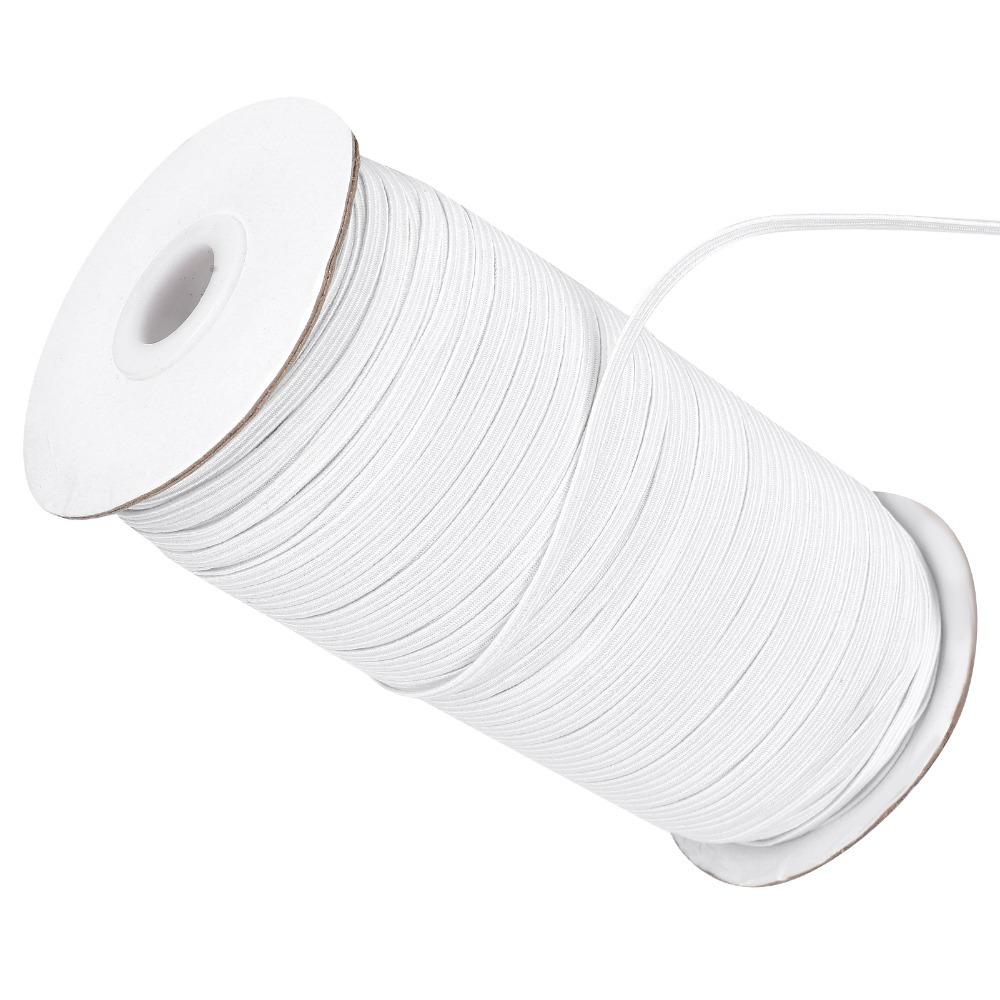High Elasticity Elastic Band Rope 1/8 Inch Width Flat Elastic Cord  For Arts & Crafts белый