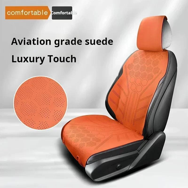 Universal All Seasons Car Seat Cover Breathable Perforated Suede Seat Anti-slip Protective Cushions Luxury Car Suede Seat Cover