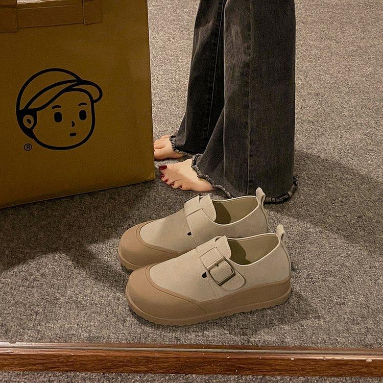 

Literary and retro Mori women s style platform single shoes women s shoes 2025 new spring and autumn one-pedal loafers casual board shoes 35