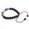 Seven Chakra Volcanic Stone Bead Bracelet: European-American Yoga Jewelry