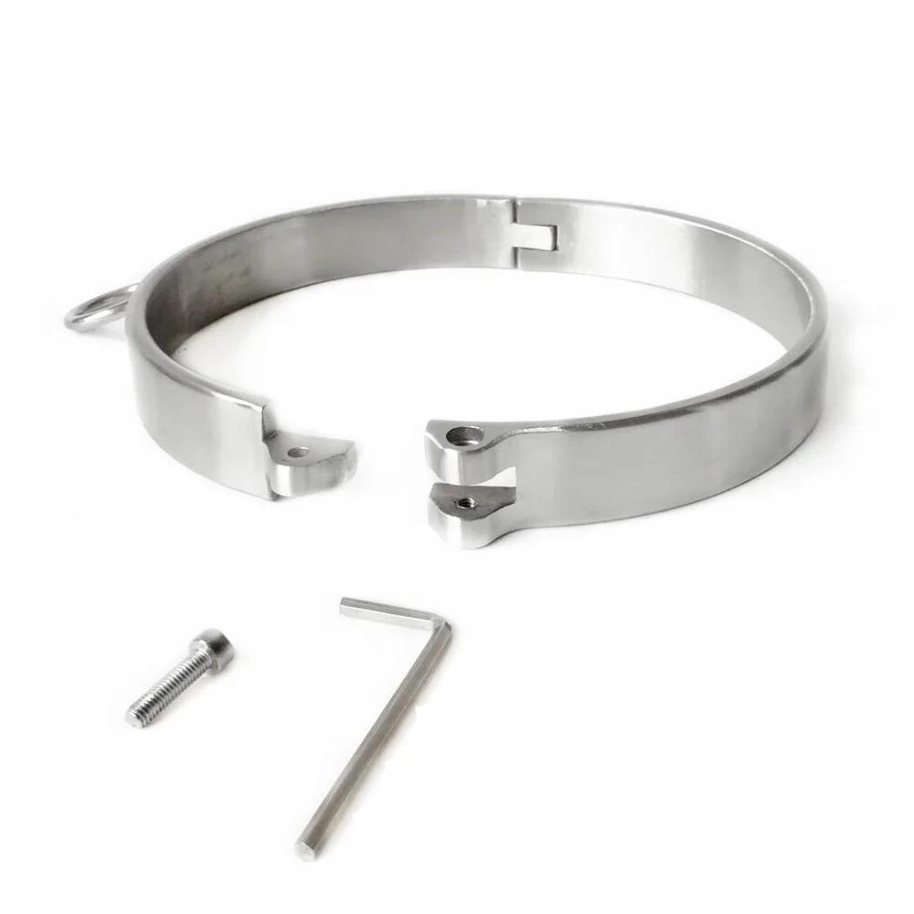 Stainless Steel Handcuff Slave Restraints Set Bondage Collar Ankle Cuffs  Bondage Restraint Sex Toys for Women Man Couples