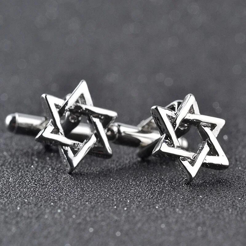 1pair=2pcs Fashion Chanukah Cufflinks Cheap Hanukkah David of Star Cufflink Jewish Sign Jewelry Handmade Glass Dome Mens Cuff