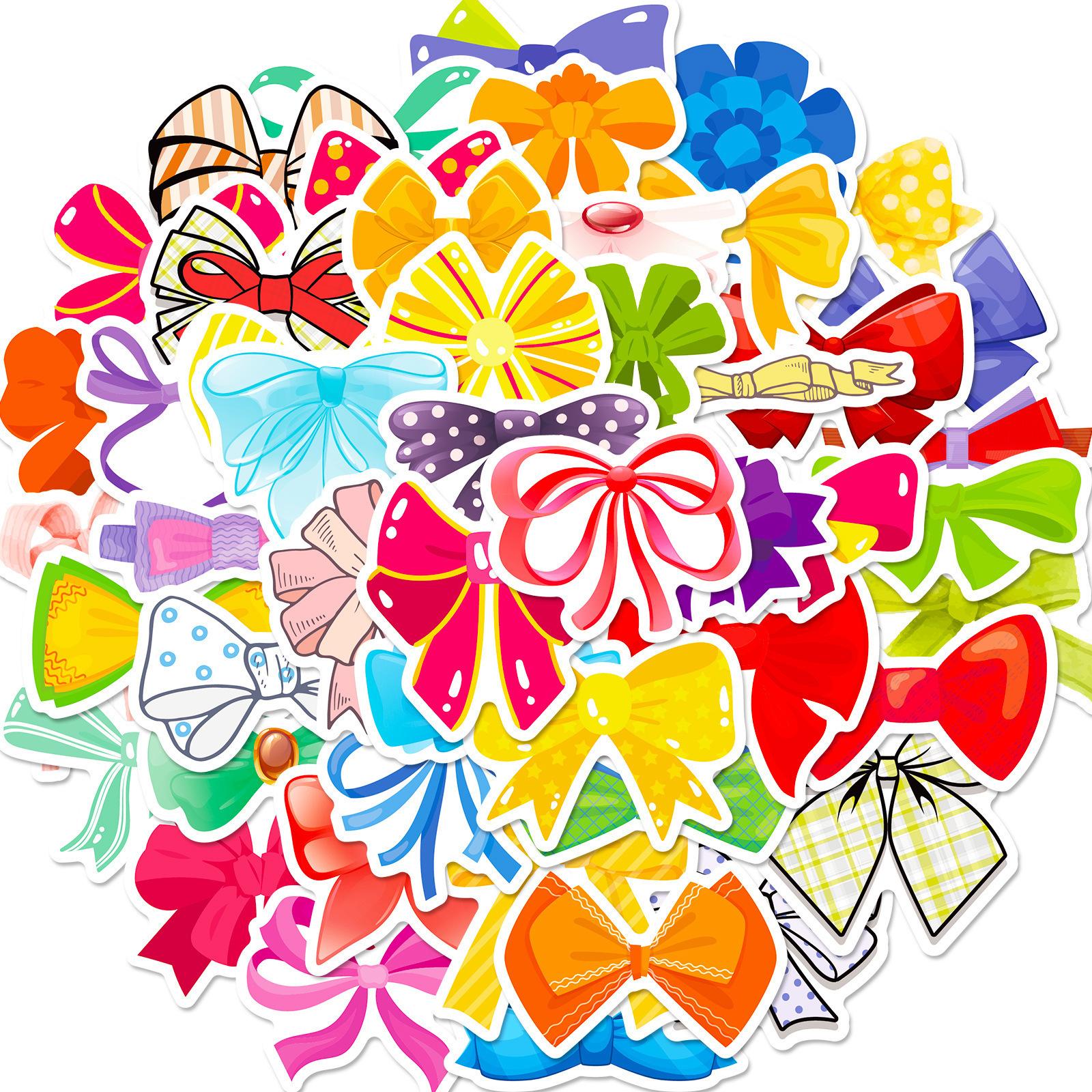

50 Bow Stickers New Product Internet Celebrity Girl Princess Little Girl Bow Children Puzzle Reward Stickers