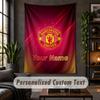 Personalized Wall Tapestry,Manchester United Custom Text, Soft Fabric Wall Art For Indoor Decoration