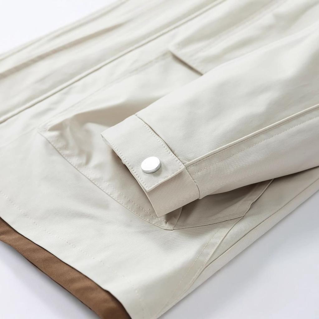Men's Jacket Stand Collar Loose Workwear Outdoor Windproof Waterproof Large-size Jacket Trendy Handsome