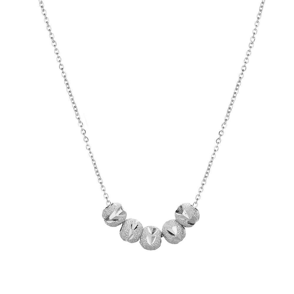 Five Blessings Chinese Clavicle Necklace: Women's Gold Bead Pendant