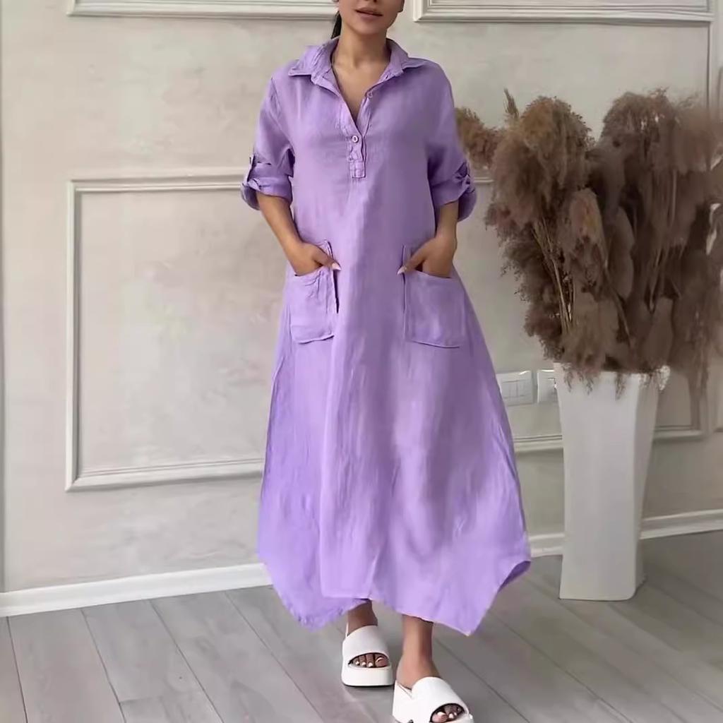 Women's Halter Neck Dress with Ruffled Collar, Knee-Length, Casual Summer Dress, Multiple Colors