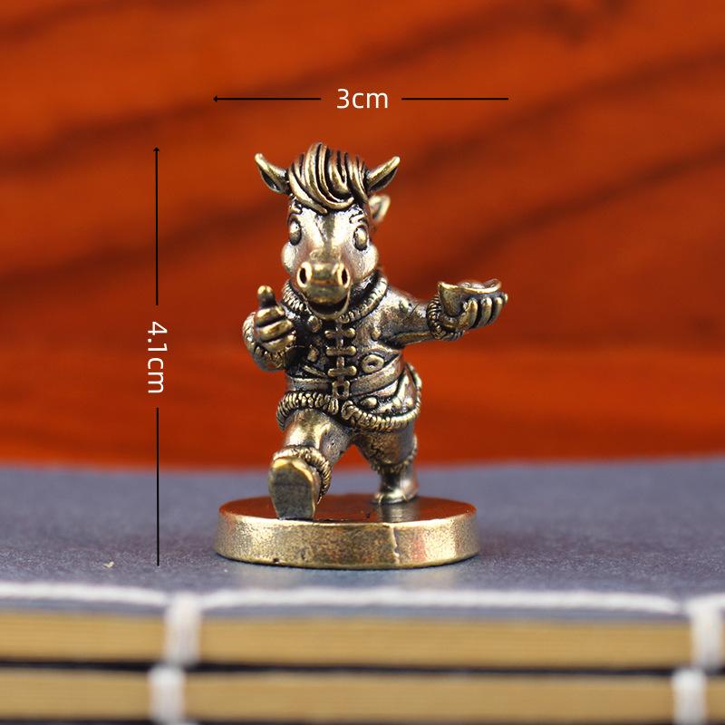 Antique Brass War Horse Desk De Brass War Horse Desk Decoration Chinese Year 2026 Zodiac Mascot Figurines Living Room Decoration