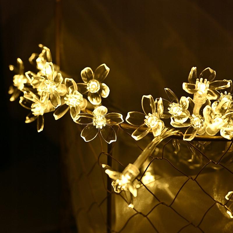 Solar Garden Lamps Set 5 Meters 20 Led Flowers Warm White Decorative