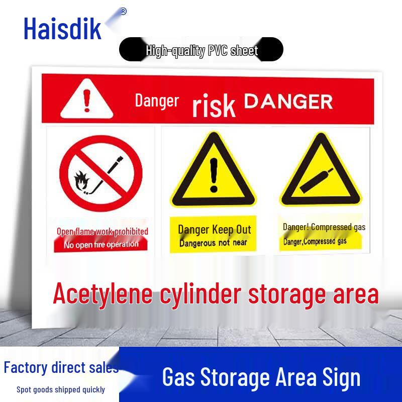 Haisidike Gas Cylinder Storage Warning Sign 20*30CM