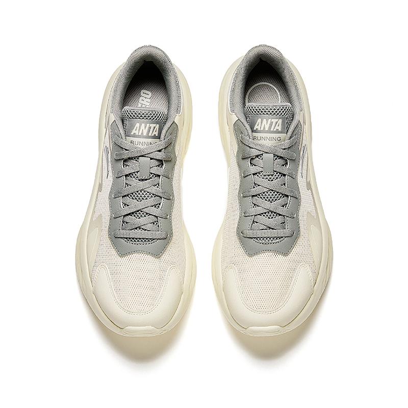 Anta Lingyu Fitness Test Simple Comfortable Shock Absorbing Breathable Low Top Casual Running Shoes Men sneaker Light-Gray 912525522-2