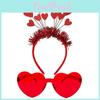 Valentine Heart Headband With Glitter Embellishments For Womens Party Decor