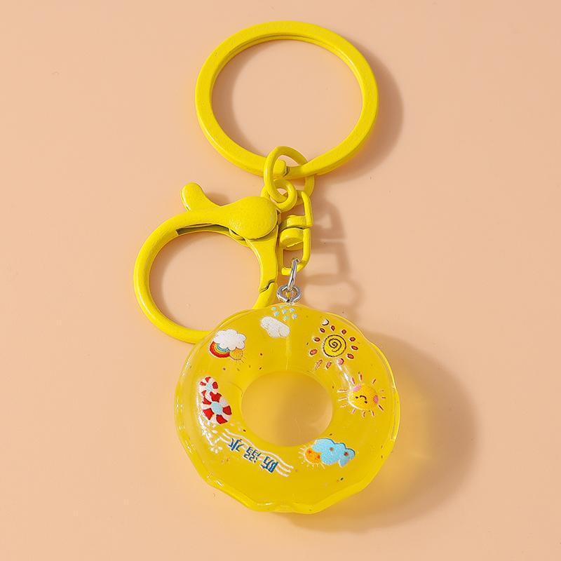 Cute Rein Simulation Swim Ring Keychain Ice Cream Key Rings Pendants for Key Holder Women Girls Handbag Decor Jewelry Gifts