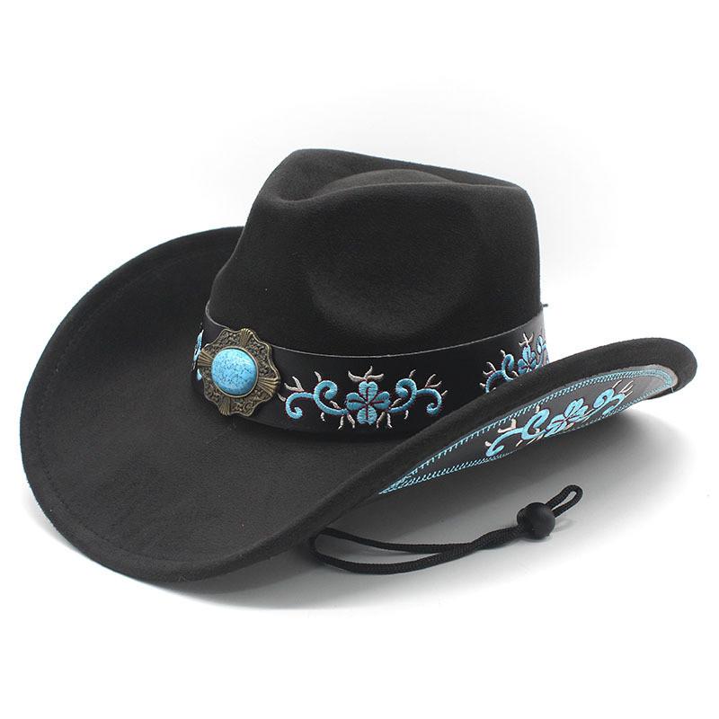 Traditional Ethnic Style Western Cowboy Hat With Sun Protection For Vacation Travel