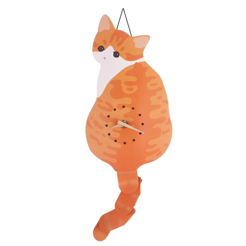 

Naughty For Cat For Wall Clocks Wagging Tails For Home Decorative Cloc Fun Design B помаранчевий