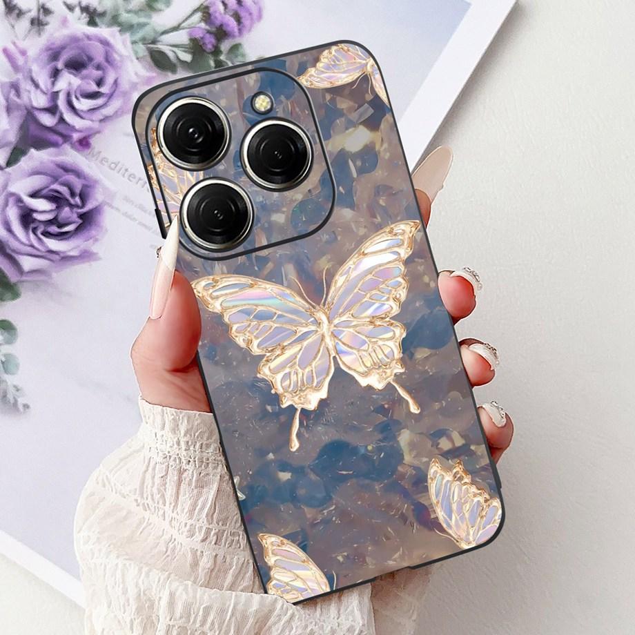 Luxury Matte Silicone Soft Case For Tecno Spark 20 20Pro 20 Pro+ 4G 5G Spark 20C KJ7 KJ6 KJ5 BG7 Capa Flower Loving Heart Cover