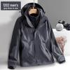 Unisex Water-Repellent 3-in-1 Jacket with Detachable Layers, Velvet Lining, Windproof & Waterproof for Autumn/Winter.