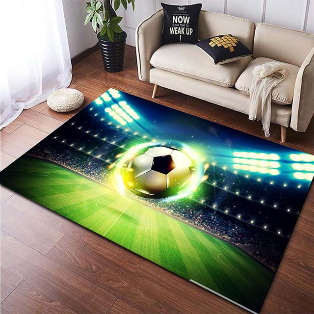 3D-Fußball-Druck-Teppich, Schlafzimmer-Dekoration, Teppich, Zuhause, Wohnzimmer, Dekoration, Küchenmatte, Eltern-Kind-Spiel, Fußball-Bodenteppich