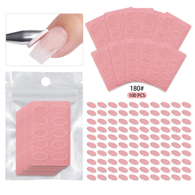 Nail Cuticle Pusher Set with Self-Adhesive Sandpaper 100#180#240# Flaky File Trimming Pre-Polishing Manicure Tool 5/10 Sheets