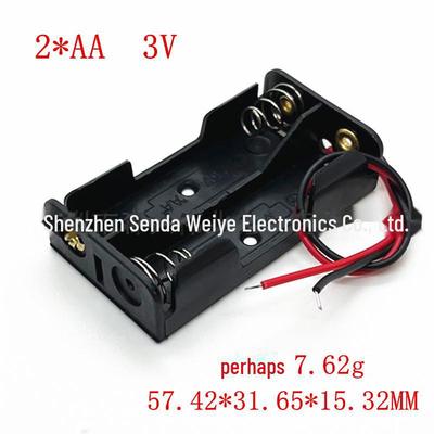 AA 2-Cell Battery Holder (3V, Side-by-Side, No Cover/Switch)