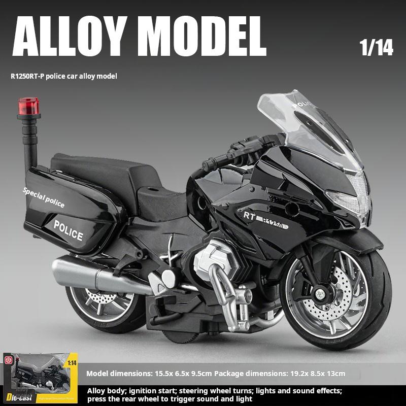 1:14 R1250Rt-P Robustes Streifenpolizeimotorrad Simulationslegierungsmodell Spielzeug Sammlerstück Ornament