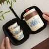 Geschäftlich tragbares Keramik l Chinesisches Ru-Ofen-Set Qingyun Kuaike Tasse Outdoor-Camping Reise Teeset