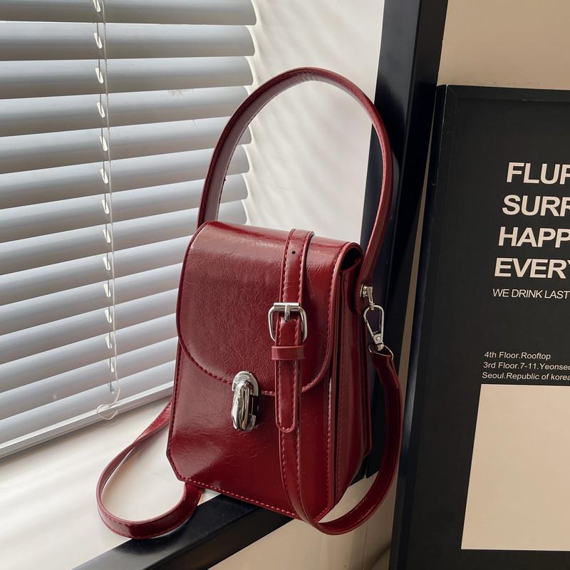 Retro Small Square Handbags for Women 2026 New Fashion Glossy Mini Crossbody Phone Bag Textured Commuting Casual Shoulder Bags