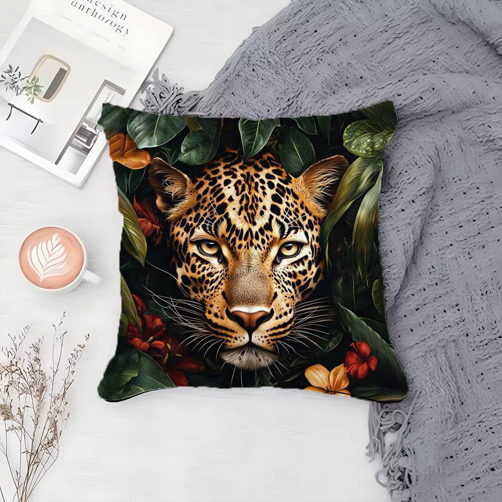 Fashion With Wreath Animals Pillow Case Printing Pillowcase Living Room Sofa Cushion Cover Bedroom Room Decor