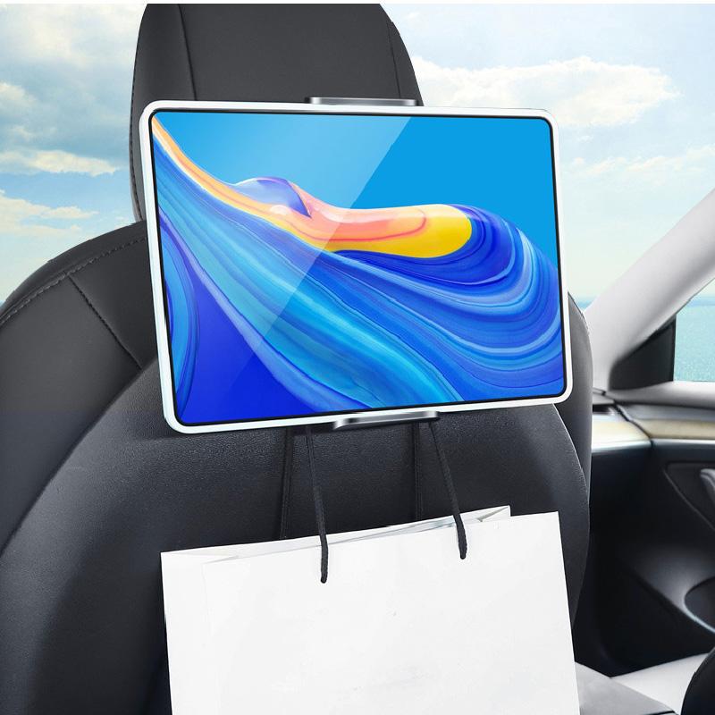 For Tesla Model 3 Model Y Back Seat Phone Holder with 2hooks 360° Rotate Stand Auto Headrest Bracket For Tablet PC Mobile Phone