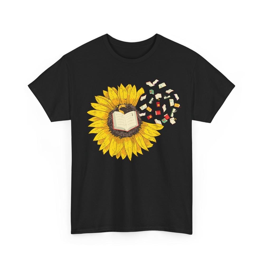 Books Sunflower T-Shirt, Books Reading Lovers Bookworm Women Men Shirt