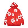 Felpa con cappuccio floreale trendy marca americana pullover casual ampio con stampa digitale per uomo e donna