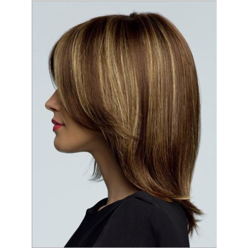 Mistura sintética perucas marrons para mulheres curto natural peruca bob corte de cabelo penteados macios cabelos lisos para uso diário cosplay