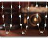 Qiong Yao Tianhe Stone Layered Clavicle Necklace: Light Luxury Double-Layer Stainless Steel Blade Chain for Women