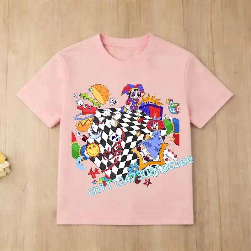 The Amazing Digital Circus Kids Tshirts Cartoon Printed Tshirt Boys Casual Sports Short Sleeves Tops Summer Children Clothing