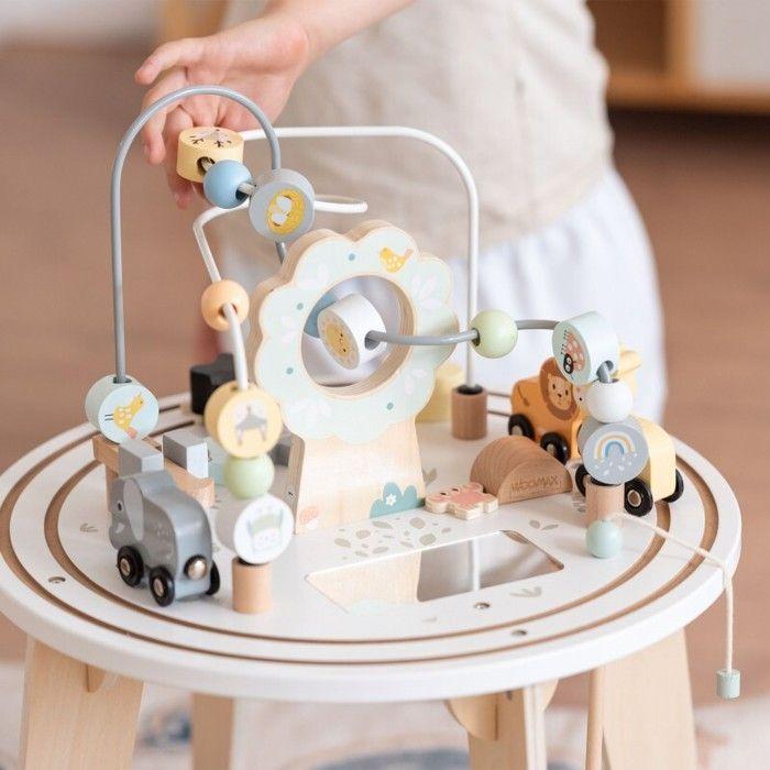 Children's Wooden Educational Table with Maze and Beads GINGER HOME, 40x40x54 cm