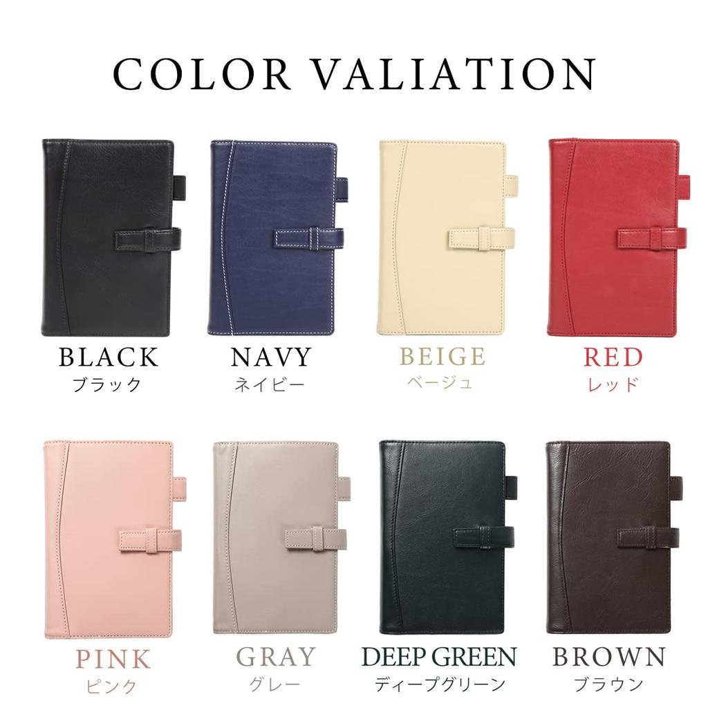 Lightex System Organizer, Genuine Vegetable-Tanned Leather, Bible Size, 6-Ring Hole, Lightweight, B6monolether01, Navy