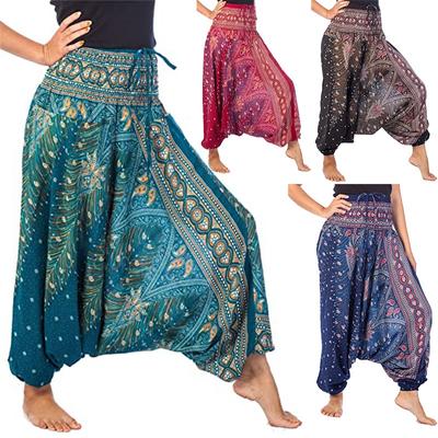 Γιόγκα Harem Παντελόνι για Γυναικεία Ολόσωμη φόρμα Boho Hippie Bohemian Beach Baggy