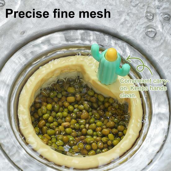 Cactus Sink Strainer Basket Kitchen Drain Filter with Wide Divider & Rotating Design Anti-Clog Anti-Odor Press Automatic Dumping Basket for Home