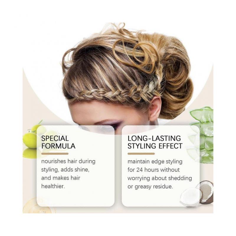 Hoegoa Hair Edge Hair-Styling Gel Broken Hair Fetal Hair Edge Bangs Coconut Flavor Styling Retention Gel