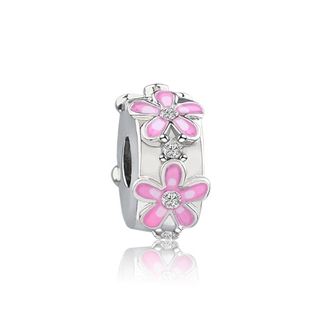 Charm Original Pink Peach Blossom Butterfly Love Series Beads Suitable for Original Ladies Bracelet Jewelry