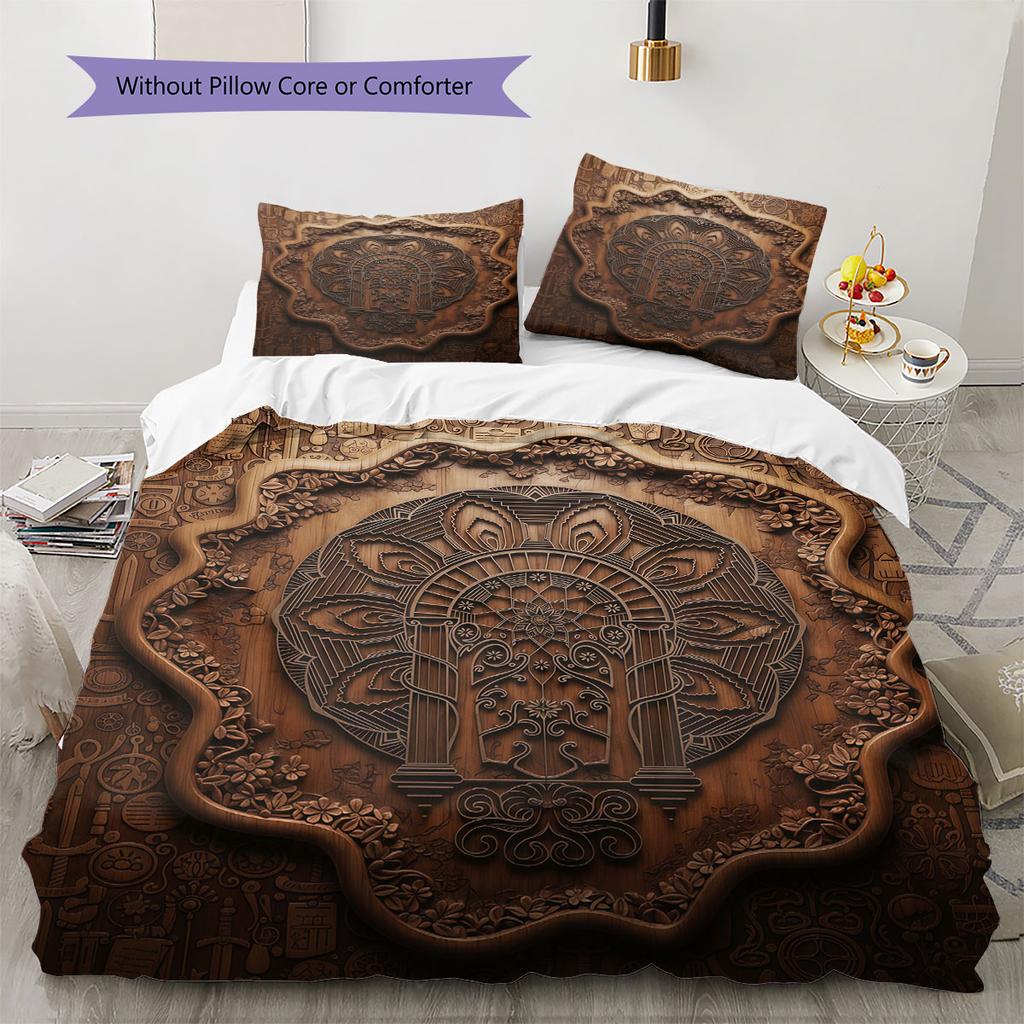 Embossedtotem Pattern Bedding Quilt Set Quilt Cover Pillowcase Home Decoration Birthday Gift (1 * duvet cover + 2 * pillowcase, without core)